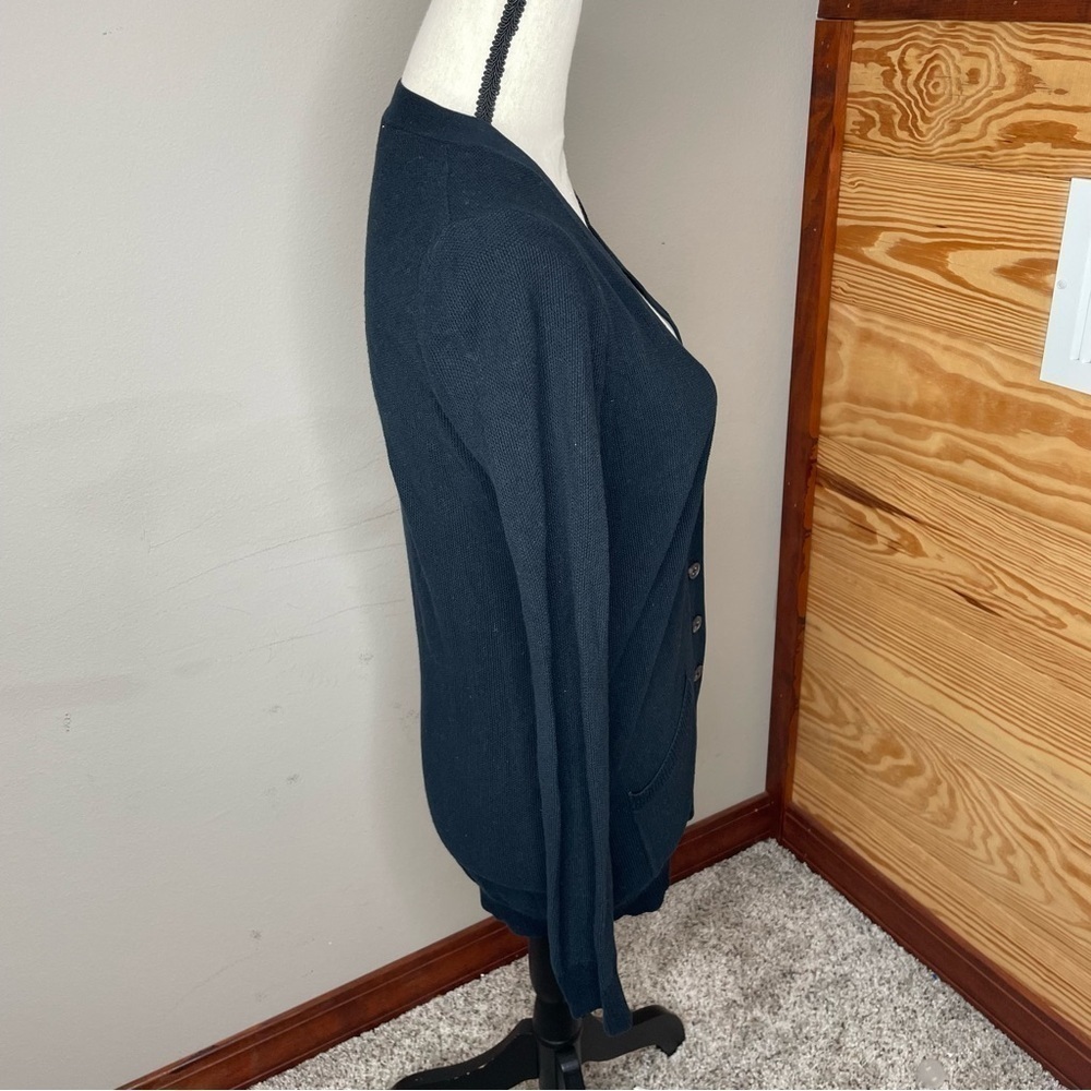 Madewell Inlet Button Up Long Sleeve Cotton Cardigan in Black Small - Picture 5 of 13